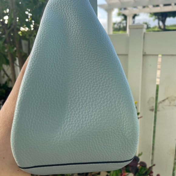 Coach Sky Blue/Green Leather Shoulder Bag - Picture 6 of 8